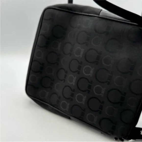 Vintage Salvatore Ferragamo Gancini Monogram Canvas Crossbody Bag - Black - Picture 5 of 14